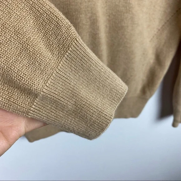 Sezane Wool Blend Back Lace Up Sweater Camel Size Small - Picture 2 of 7